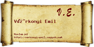 Várkonyi Emil névjegykártya