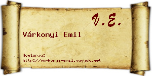 Várkonyi Emil névjegykártya